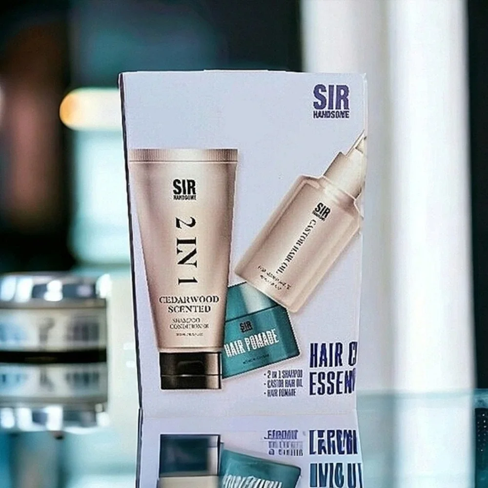 Sir‎ Hansome 3 PRODUCTS Men Hair Care ESSENTIALS Shampoo Hair Oil Shine Pomade